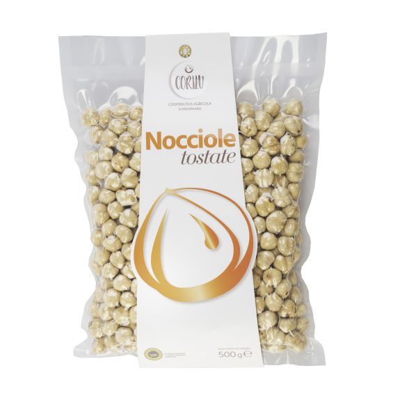 Nocciole Tostate 500 gr Fronte Quadrato Sfondo scaled